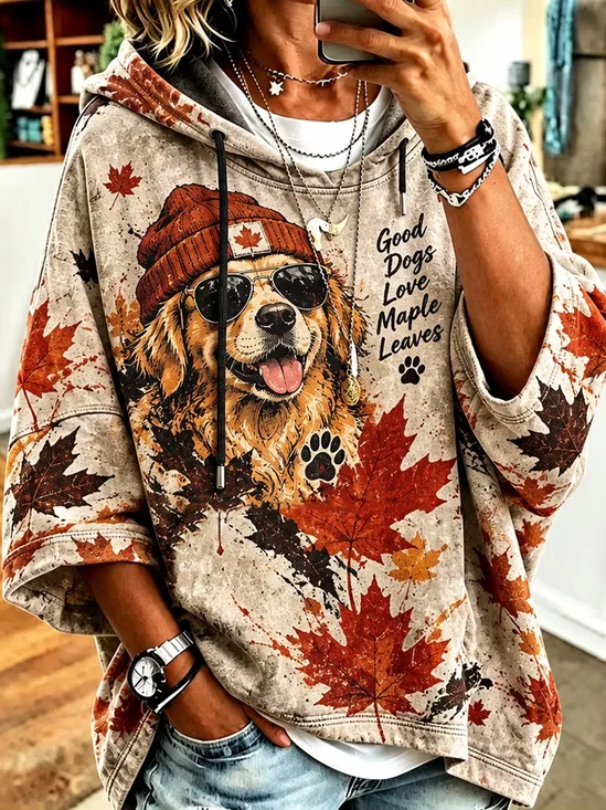 Loose Casual Dog Hoodie Hoodie