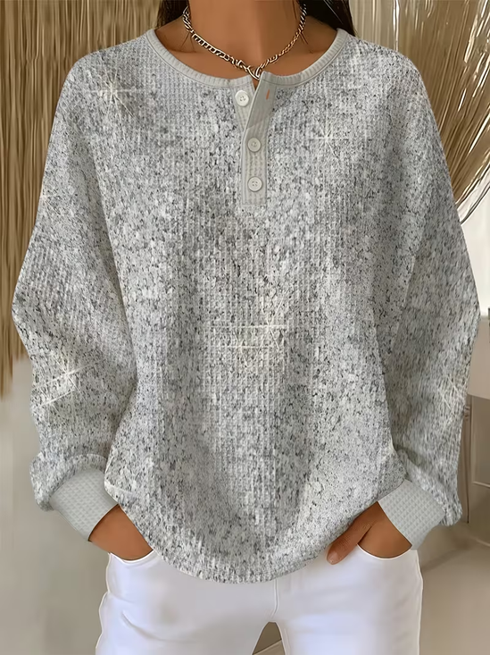 Regular Fit Crew Neck Casual Printing Sweatshirt