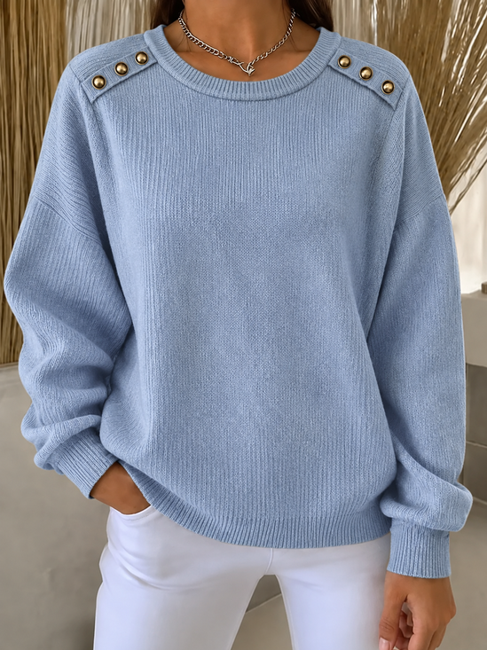 Crew Neck Elegant Knit Top