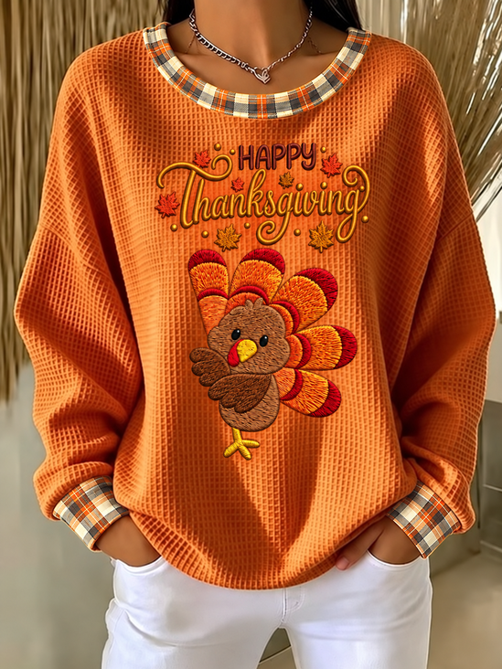Casual Plaid Regular Fit Sweatshirt