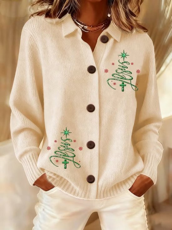 Christmas Tree Pattern Cardigan