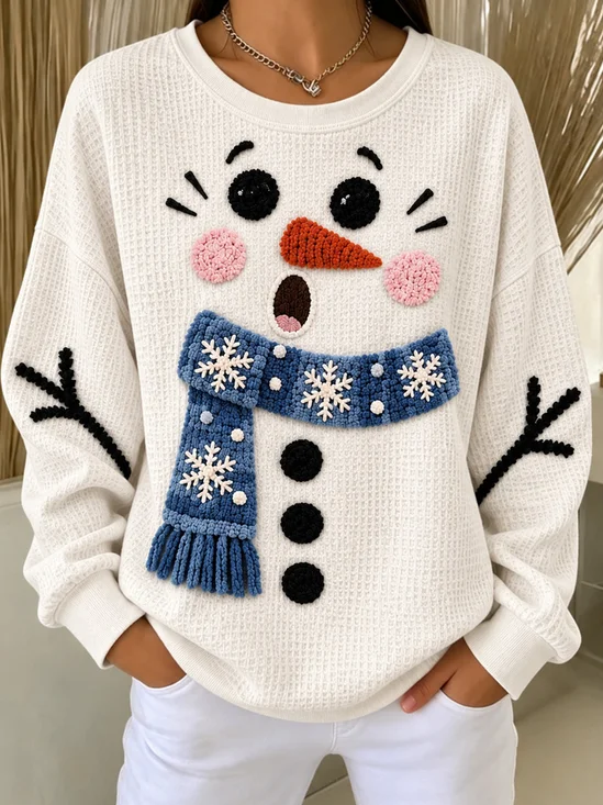 Cute Snowman Graphic Sweatshirt