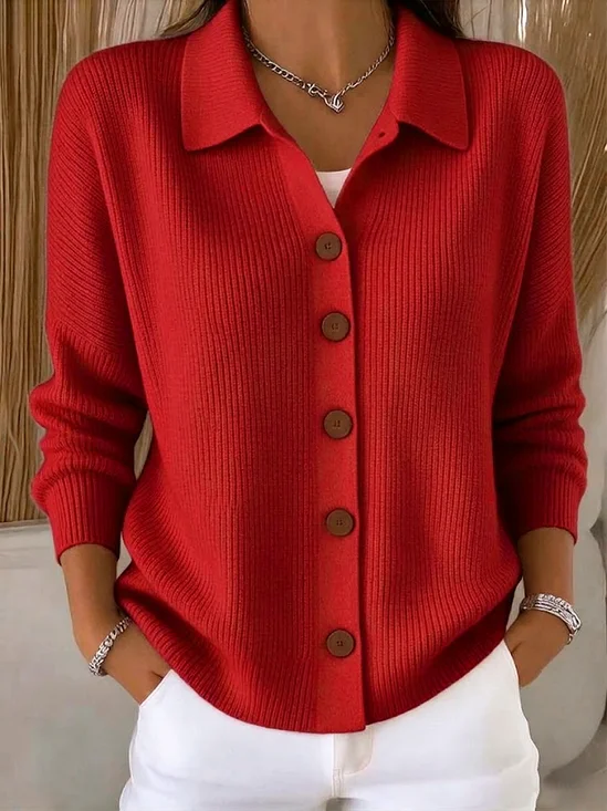 Regular Fit Casual Buckle Cardigan