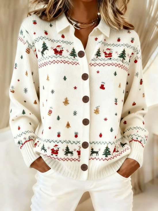 Regular Fit Casual Christmas Cardigan