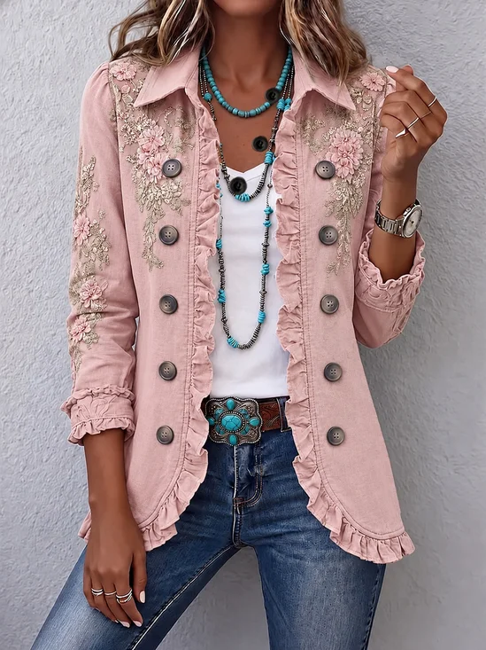 Cotton-Blend Vintage Buckle Jacket