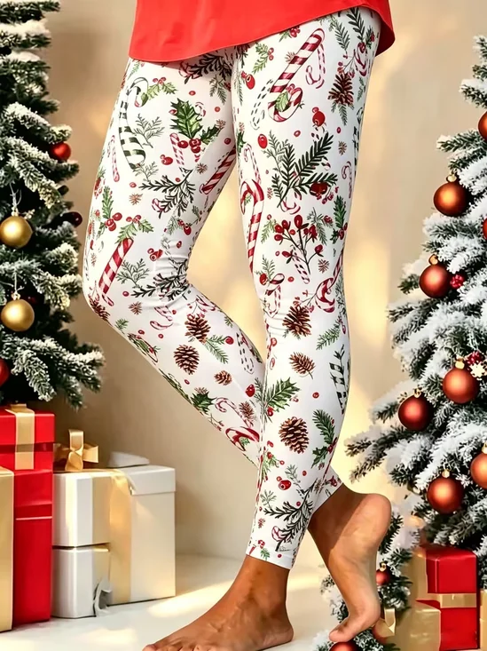 Casual Christmas Printing Leggings