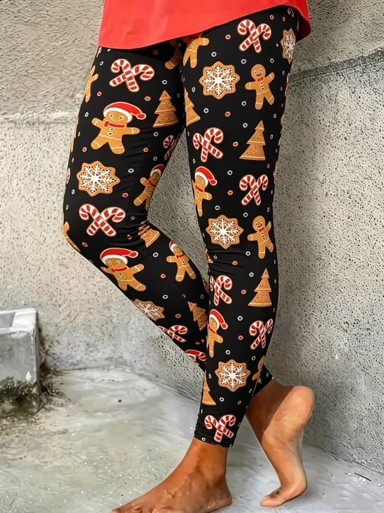 Tight Christmas Printing Casual Leggings
