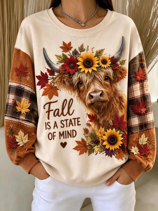 Women's Autumn Highland Cow Sweatshirt