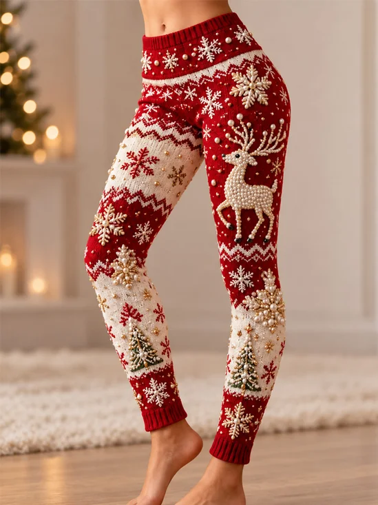 Christmas Elk Casual Leggings