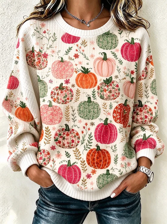 Pumpkin Pattern Casual Sweatshirt
