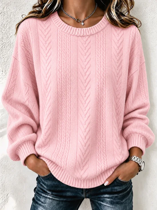 Regular Fit Crew Neck Geometric Casual Sweatshirt