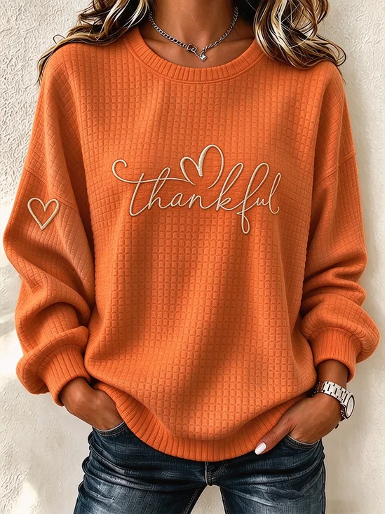 Regular Fit Crew Neck Casual Sweatshirt