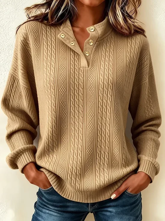 Regular Fit Casual Printing Stand Collar Sweatshirt