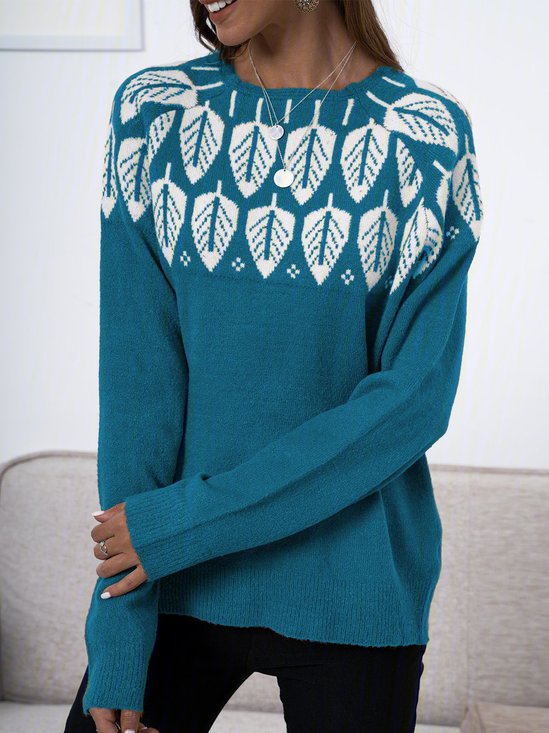 Long Sleeve Printed Crew Neck Knitwear & Sweater