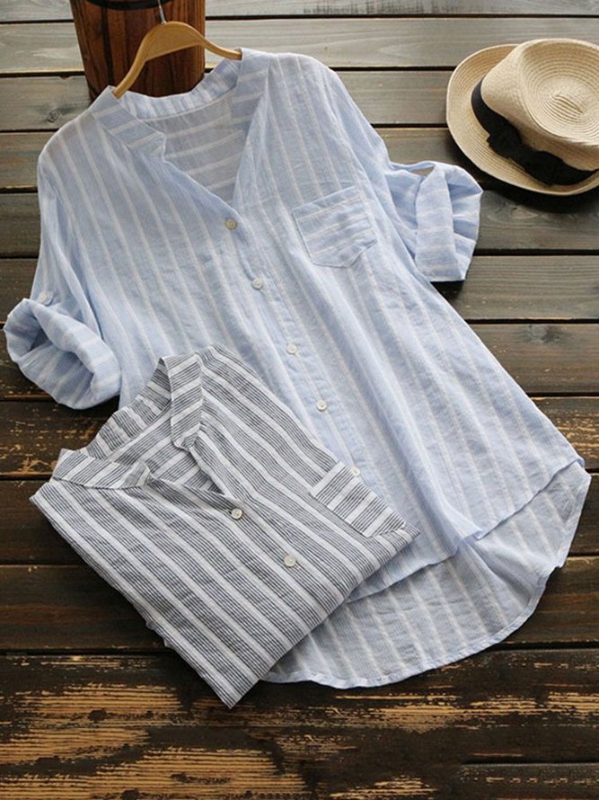 striped plus size shirt