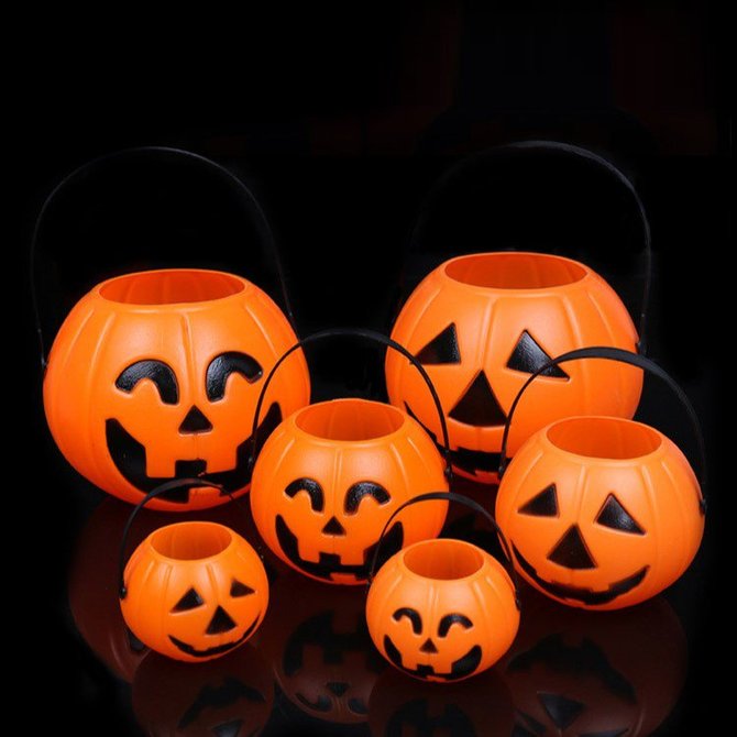 Trick or Treat Halloween Pumpkin Candy Bucket Party Decor