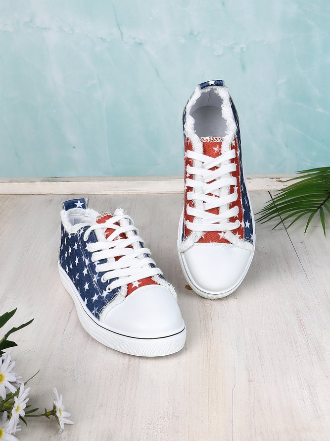 American Flag Independence Day Commemorative Canvas Shoes