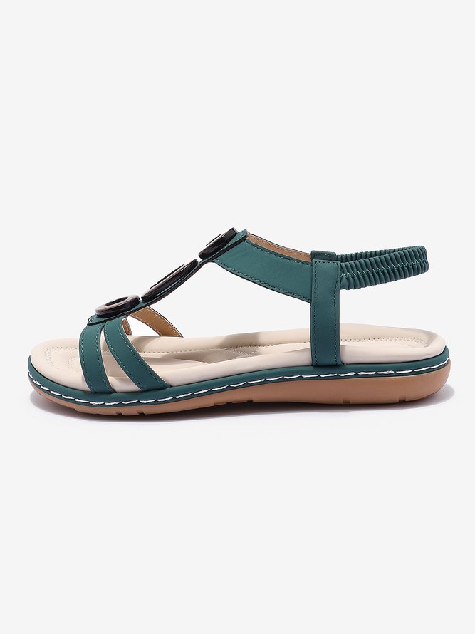 Vintage Comfy Sole Slip On Strappy Sandals