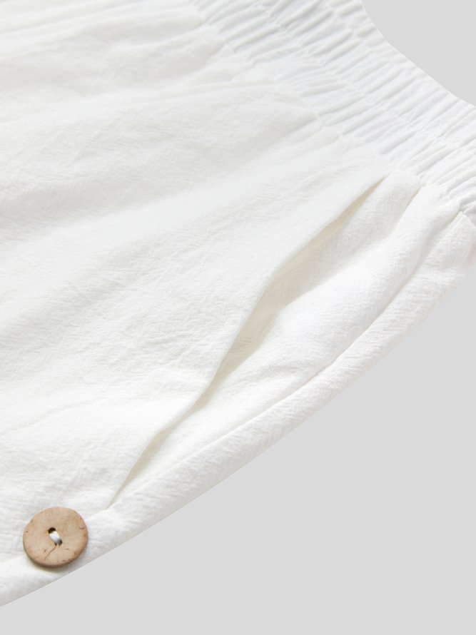 Boho Linen Loose Floral Casual Pants