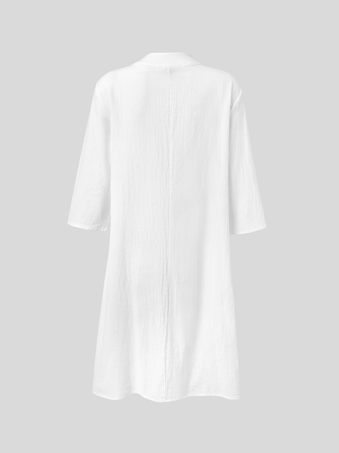 Regular Fit Casual Cotton And Linen Dress