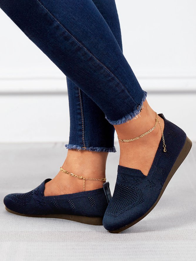 Women's Breathable Mesh Fabric Flat Shoes zolucky