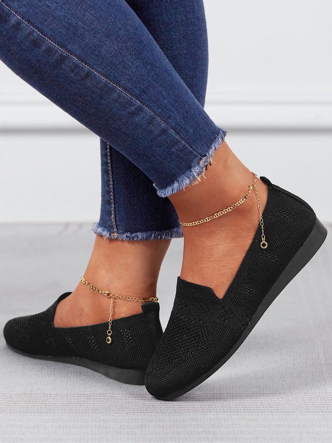 Women's Breathable Mesh Fabric Flat Shoes zolucky