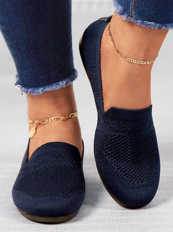 Women's Breathable Mesh Fabric Flat Shoes zolucky