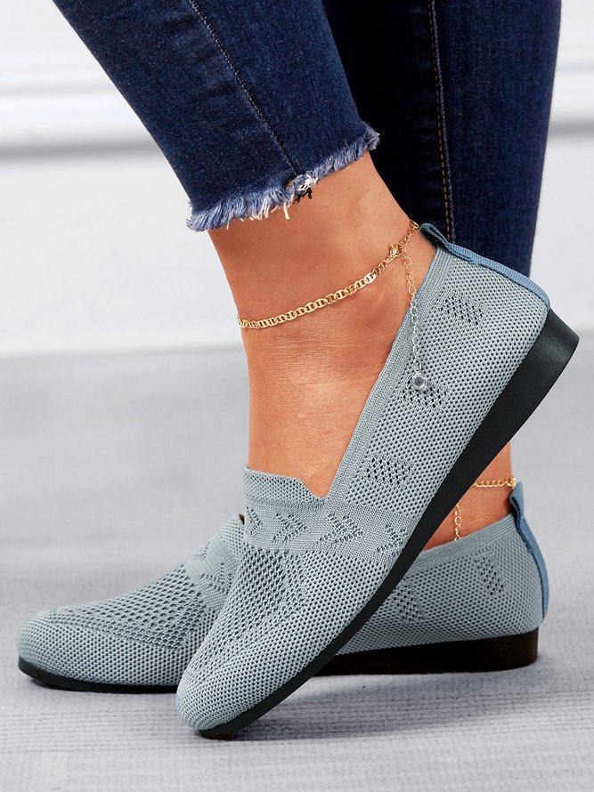 Women's Breathable Mesh Fabric Flat Shoes zolucky