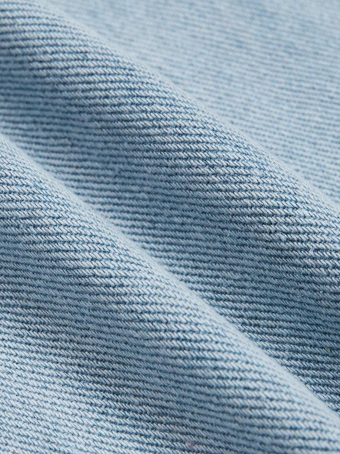 Loose Plain Casual Denim O-Line Jeans