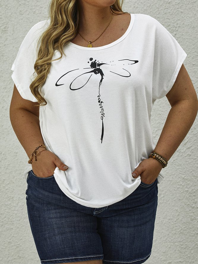 Plus Size Casual Crew Neck Loose T-Shirt
