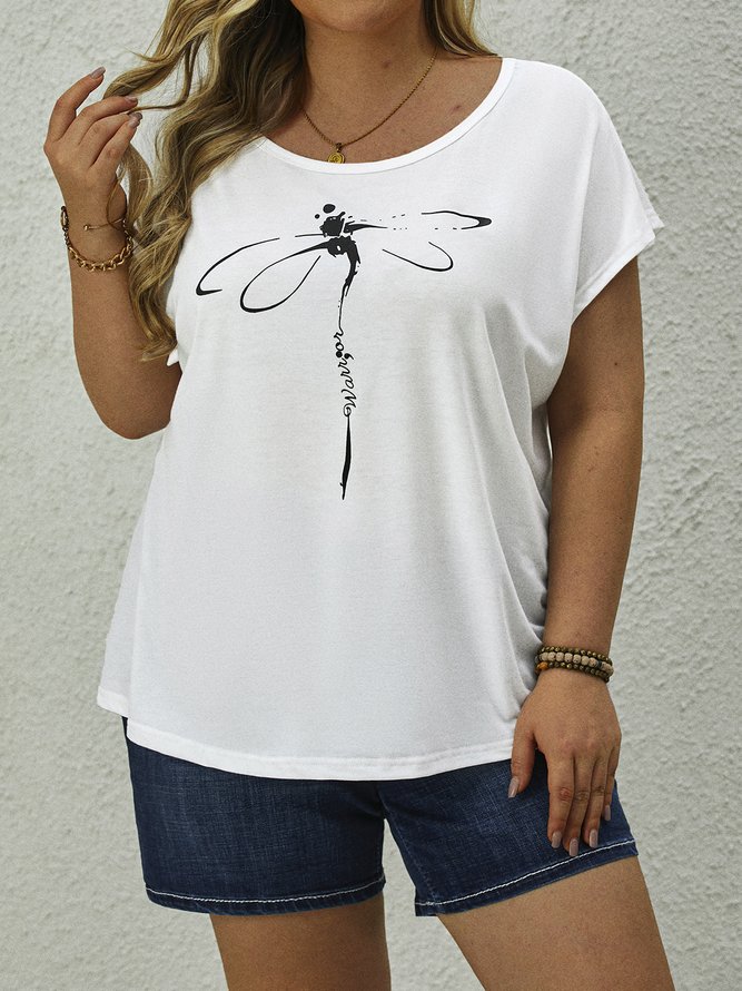 Plus Size Casual Crew Neck Loose T-Shirt