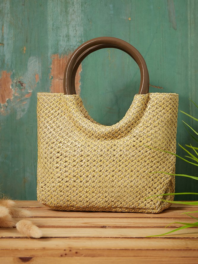 Casual Large Capacity Portable Straw Bag Women's