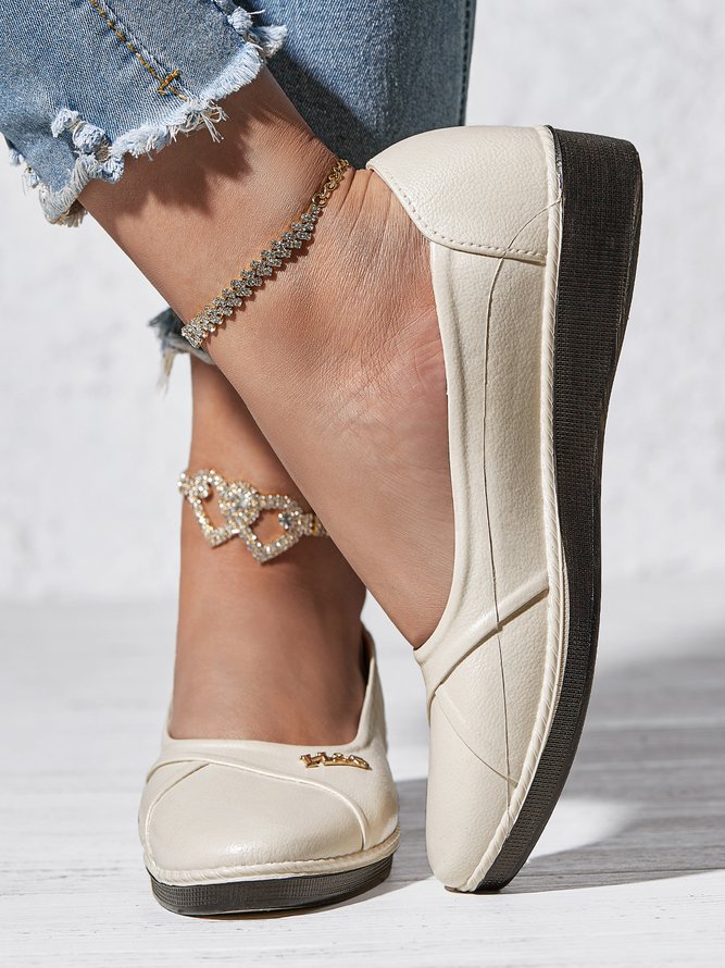 Casual Comfortable High Elasticity Waterproof Non-Slip Flat Heel Shallow Shoes