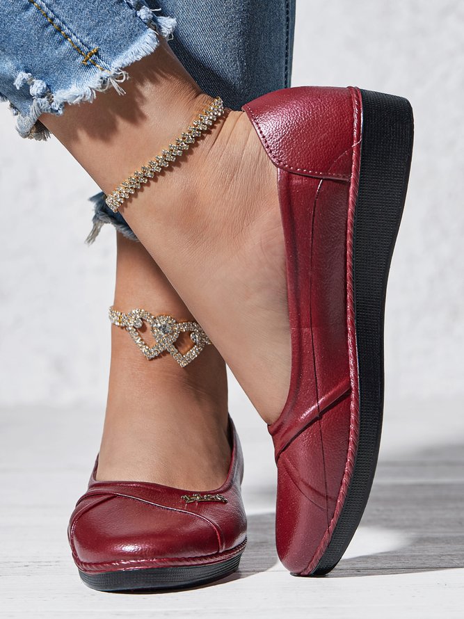 Casual Comfortable High Elasticity Waterproof Non-Slip Flat Heel Shallow Shoes