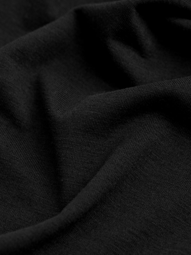 Black Moon Printed Club Daily Casual Short Sleeve Shift T-shirt
