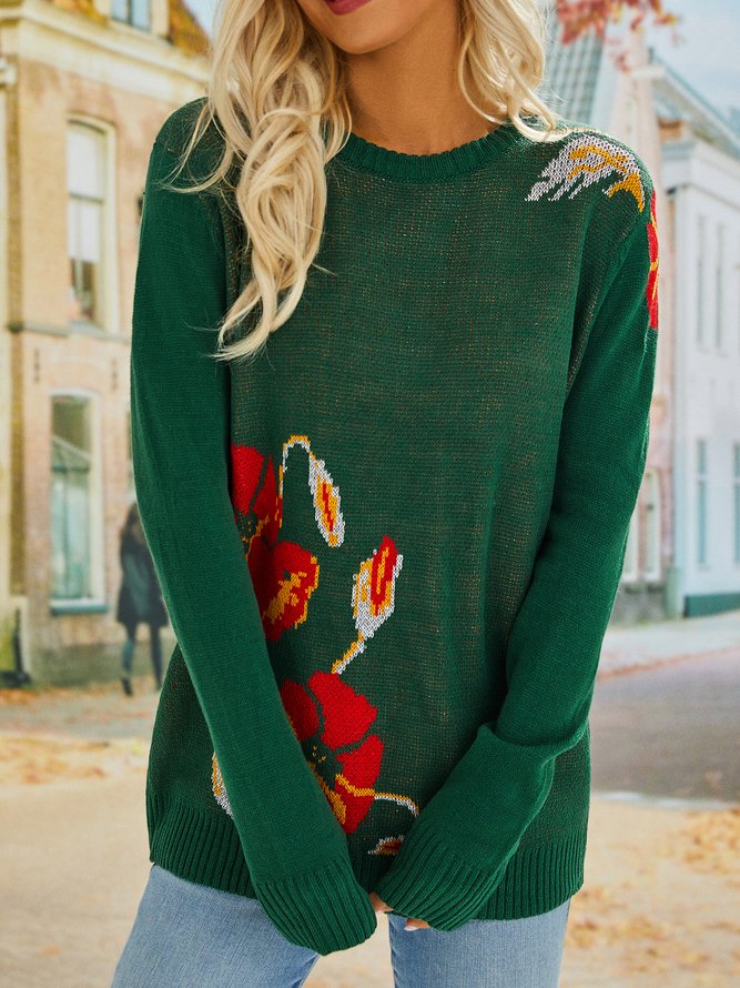 Floral Long Sleeve Sweater