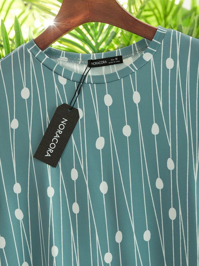 Geometric Crew Neck Casual Short Sleeve T-Shirt
