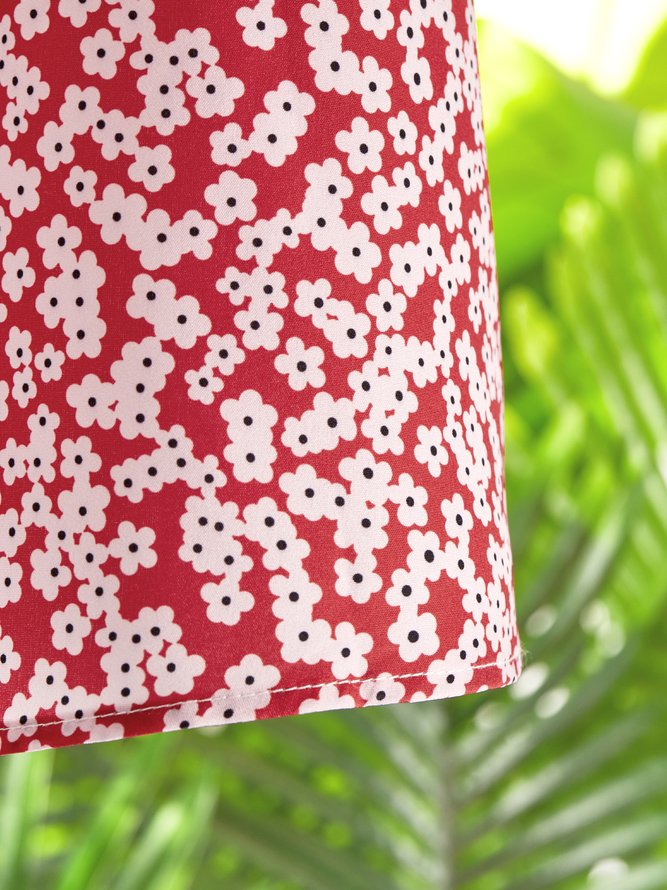 Casual V Neck Loose Short Sleeve Floral Dress