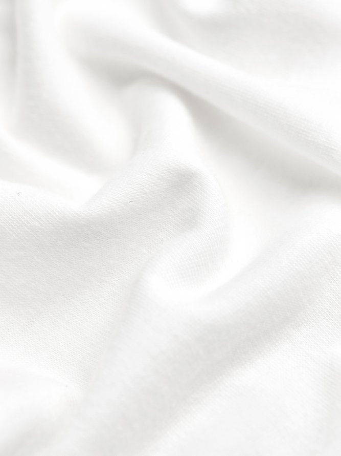 Women's  Long Sleeve V-Neck Plain White Blouse
