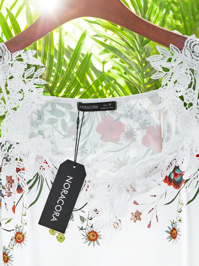 Floral Elegant Regular Fit Short Sleeve T-Shirt