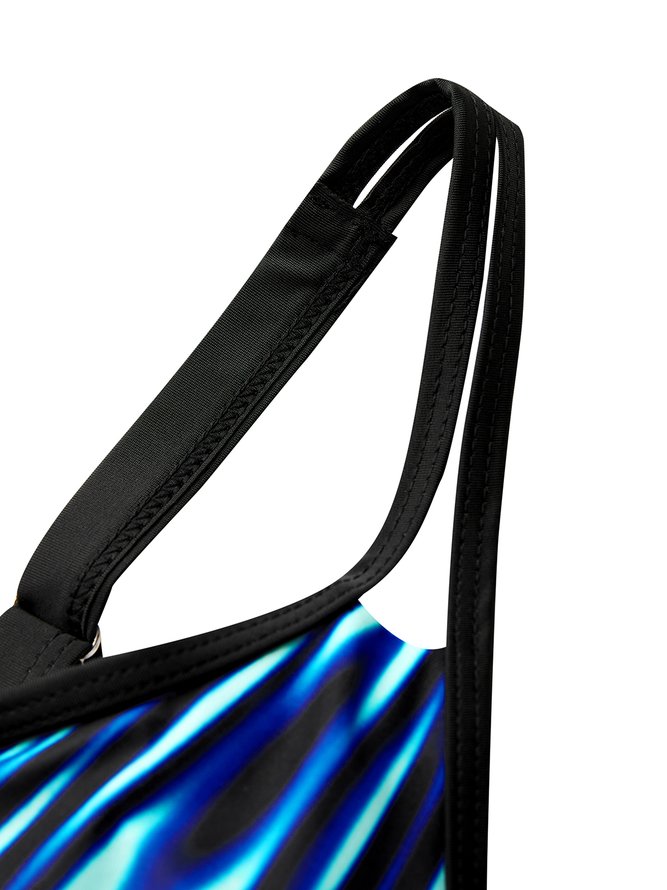 Casual Abstract Printing Spaghetti Tankinis Two-Piece Set