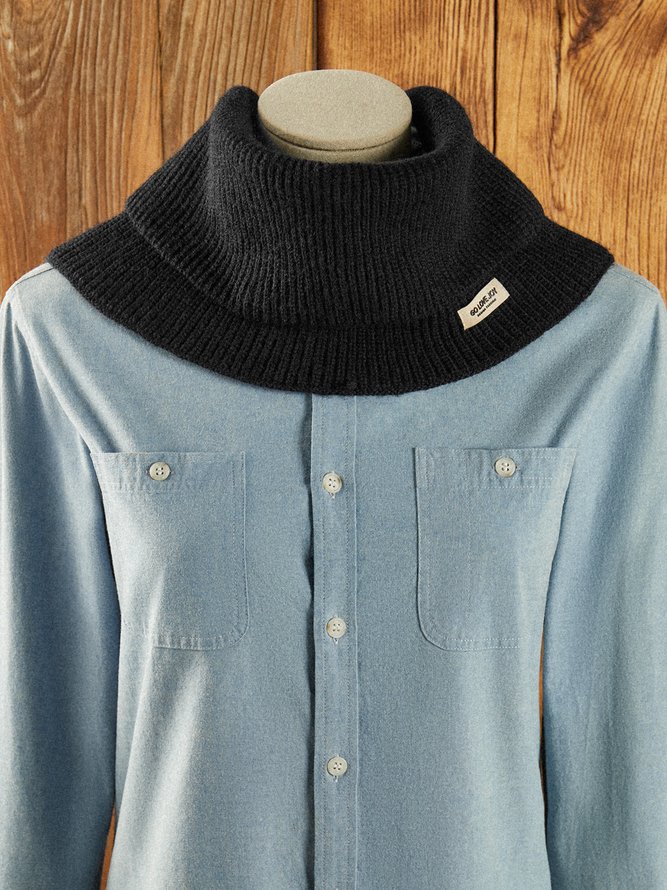 Casual Simple Plain Cotton Snap Scarf Autumn and Winter Warm, Breathable, Windproof Scarf Accessories