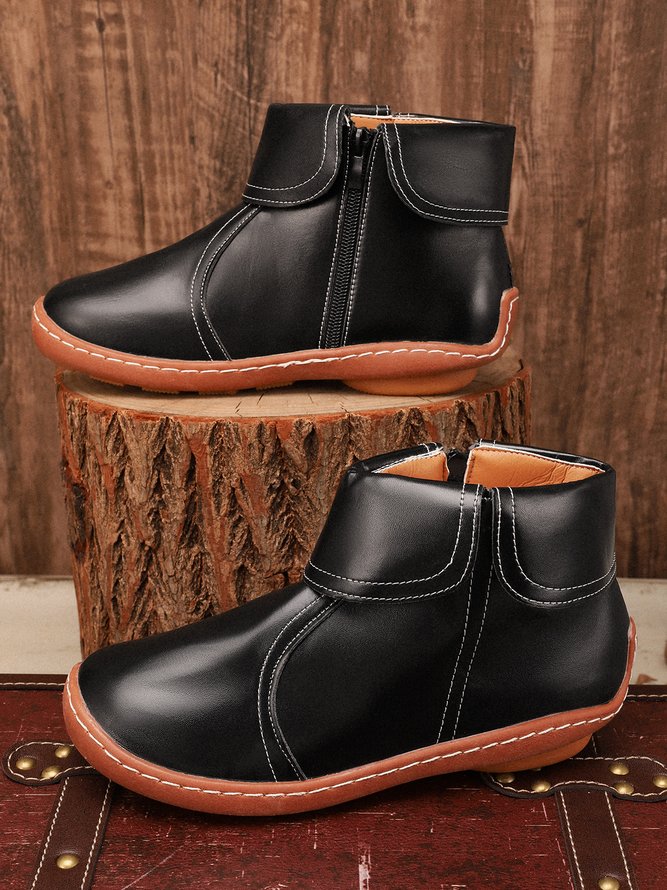 Women Casual Plain All Season Zipper PU Best Sell Pu Rubber Classic Boots Boots