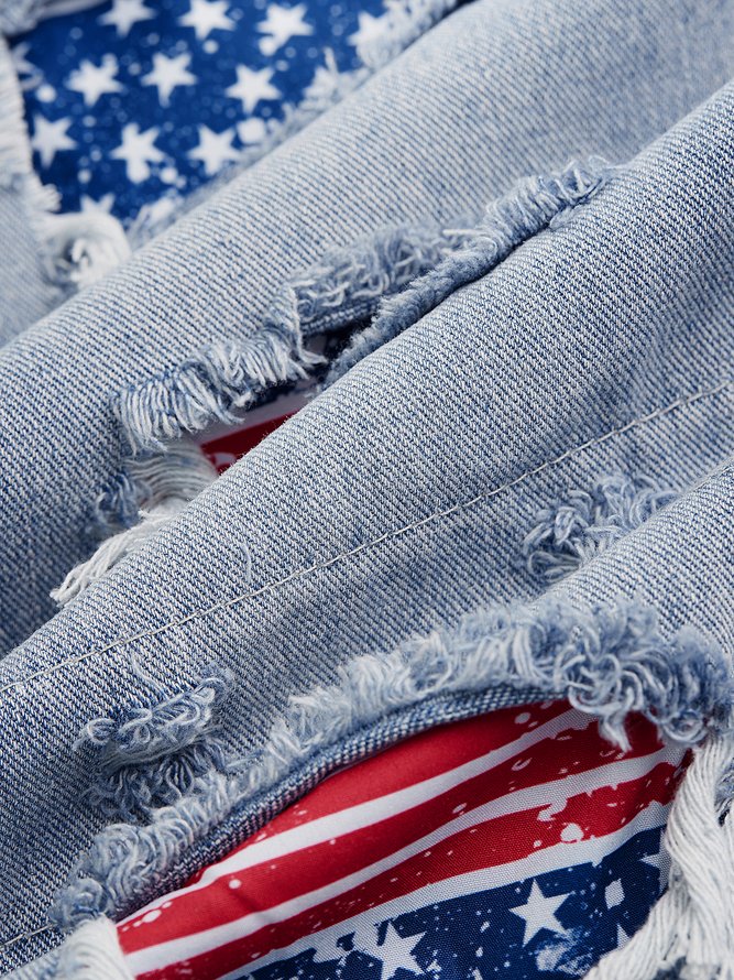 America Flag Pockets Regular Fit Independence Day Jeans
