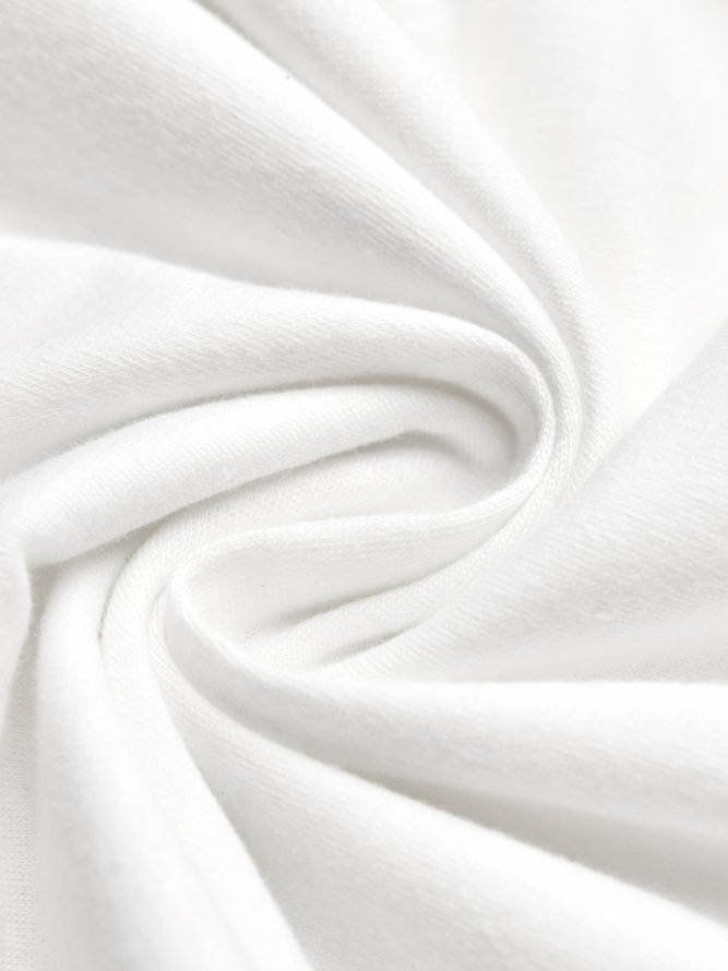 Women's  Long Sleeve V-Neck Plain White Blouse