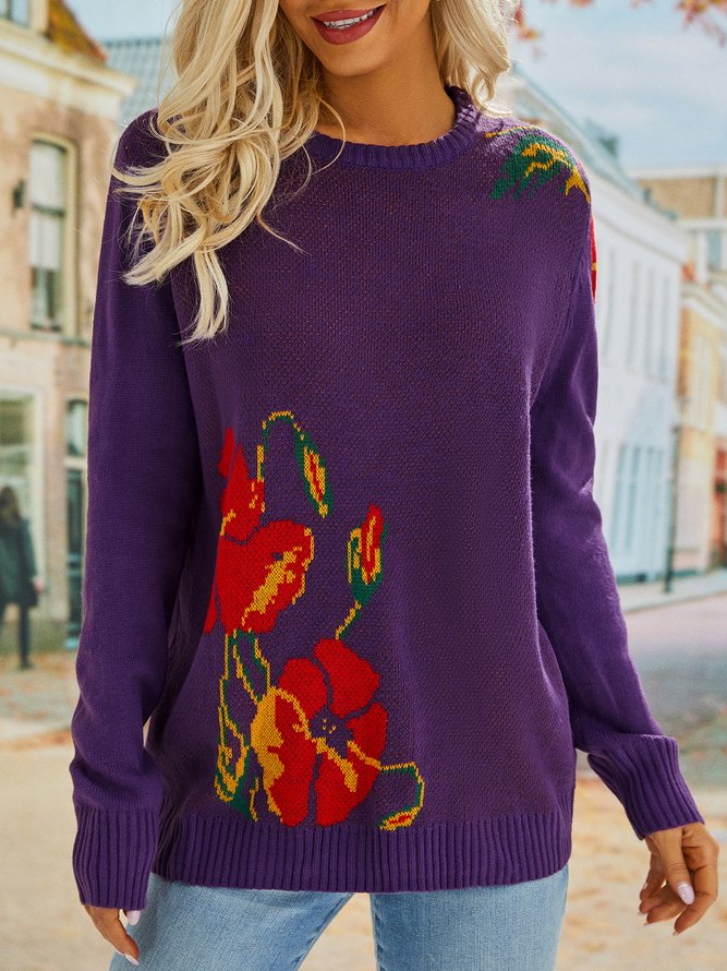 Floral Long Sleeve Sweater