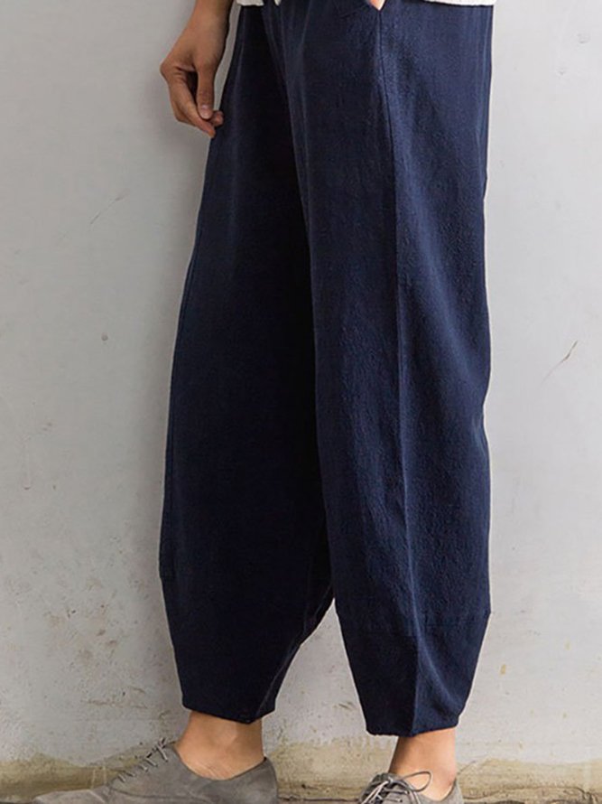 Women Casual Solid Linen Cotton Bottoms | Bottoms | Zolucky Solid 1 ...