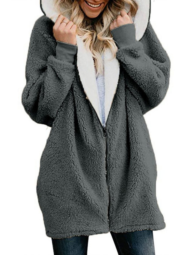 Oversized teddy hoodie women's