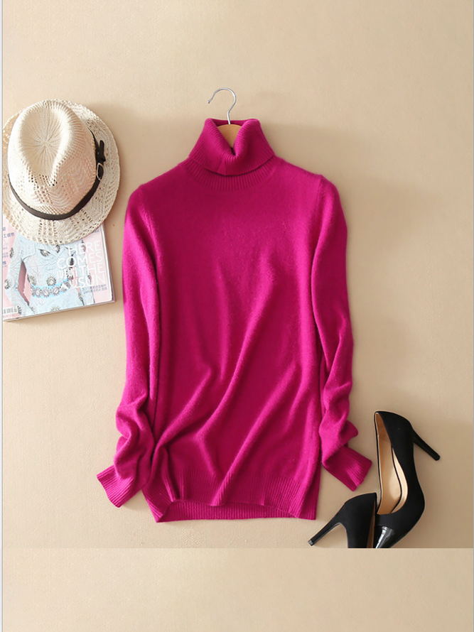 Newest Wool Pure Cashmere Sweater Women Thicken Pullovers Pull Femme High Neck Knitting Sweaters S-XXXL