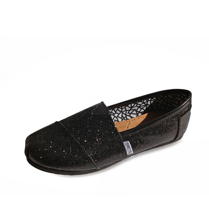 Zolucky Women Plus Size Toms Sparkling Glitter Flats zolucky